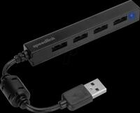 SL-140000-BK - USB Hub 2.0, 4-Port, schwarz