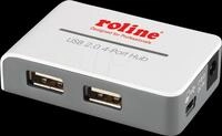ROLINE 14025013 - USB 2.0 4 Port Hub, USB-A, schwarz/wei&szlig;