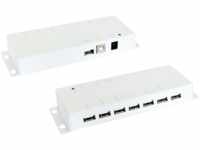 EXSYS EX-1178-W - USB 2.0 7-Port Metall Hub mit Netzteil, weiß