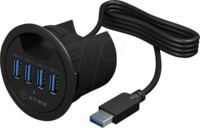ICY IB-HUB1403 - USB 3.0 Tisch Einbau Hub mit 4 Ports