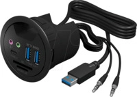 ICY IB-HUB1404A - USB 3.0 Typ-A 3 Port Desk-Hub, Audio, SD, micro SD
