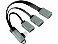 LOGILINK UA0361 - USB-C Kabelhub mit Winkelstecker, 3 Port
