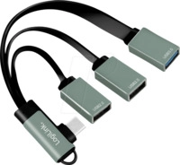 LOGILINK UA0361 - USB-C Kabelhub mit Winkelstecker, 3 Port