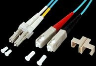 O0314.0,5 - Duplex Jumper LC-SC 50/125&micro;, 0,5 m, OM3, t&uuml;rkis