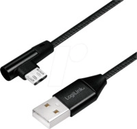 LOGILINK CU0142 - Sync- & Ladekabel, USB-A -> micro-B, 1,0 m, gew., Baumw.,...
