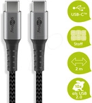 GOOBAY 49303 - Sync- & Ladekabel, USB-C > C, 2,0 m,Textil, schwarz
