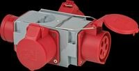 BRE 1081640 - Kreuzverteiler 1x CEE Stecker 400V/16A & 3x CEE Steckdosen 400V/