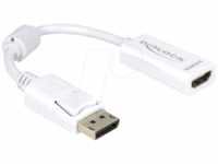 DELOCK 61767 - DisplayPort 1.1 Stecker auf HDMI Buchse, 22 cm, weiß