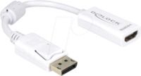 DELOCK 61767 - DisplayPort 1.1 Stecker auf HDMI Buchse, 22 cm, wei&szlig;