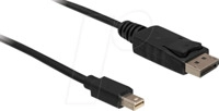 DELOCK 82698 - DisplayPort Kabel, DP mini Stecker auf DP Stecker, 1 m, schwarz
