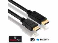 PURE PI5100-015 - DisplayPort Stecker auf HDMI A Stecker, PureInstall, 1,5 m