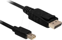 DELOCK 83984 - DisplayPort Kabel, mini DP 1.2 Stecker auf DP Stecker, 4K, 0,5 m
