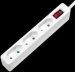 LOGILINK LPS230 - Steckdosenleiste, 3-fach EURO, schmal, 1,5 m, wei&szlig;, mit Schalter