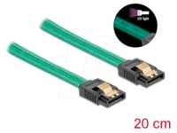 DELOCK 82017 - Kabel SATA 6 Gb/s St. > Bu., UV leuchtend grün, 20 cm