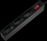 LOGILINK LPS230B - Steckdosenleiste, 3-fach EURO, schmal, 1,5 m, schwarz, mit Schal