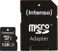 INTENSO 3424491 - MicroSDXC-Speicherkarte 128GB, Intenso Class 10, UHS-1
