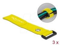 DELOCK 19552 - Klett-Kabelbinder mit Schlaufe und &Ouml;se L 280 x B 38 mm gelb 3 St