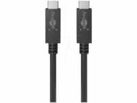 GOOBAY 49252 - Sync- & Ladekabel, USB-C > USB-C, 0,5 m, 100 W, schwarz
