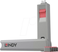 LINDY 40425 - USB-C-Port Schloss (1x Schl&uuml;ssel, 4x Schl&ouml;sser), pink