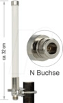 DELOCK 89583 - Antenne LoRa 868 MHz N 3 dBi omni starr wei&szlig; outdoor