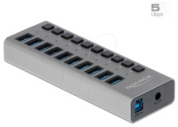 DELOCK 63670 - USB 3.0 10 Port Hub, mit Schaltern