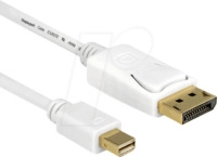 DELOCK 83484 - DisplayPort Kabel, DP mini Stecker auf DP Stecker, 5 m, wei&szlig;