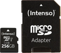 INTENSO 3424492 - MicroSDXC-Speicherkarte 256GB, Intenso Class 10, UHS-1