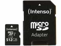 INTENSO 3424493 - MicroSDXC-Speicherkarte 512GB, Intenso Class 10, UHS-1
