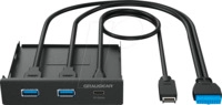 GG 18030 - USB 3.1, 3 Port Bay Hub, 2x USB 3.0 A, 1x USB 3.1 C, schwarz