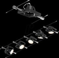 PLM 94434 - Seilsystem WireSystem Spot MacII, schwarz, 5 Spots, GU5,3