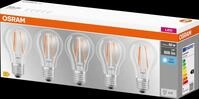 OSR 075466517 - LED-Lampe BASE E27, 6,5 W, 806 lm, 4000 K, Filament, 5er-Pack