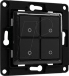 SHELLY WS4 B - Shelly Wandtaster, schwarz, 4-fach