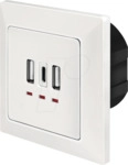 LOGILINK PA0254 - Unterputznetzteil, 2x USB-A, 1x USB-C