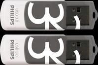 PHI FM32FD00D - USB-Stick, USB 3.0, 32 GB, Vivid Edition Shadow Grey 2-Pack
