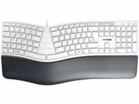 JK-4500DE-0 - Tastatur, USB, weiß, ergonomisch, Layout: DE