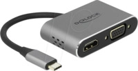 DELOCK 64074 - Adapter USB C > HDMI + VGA + USB 5 Gb/s + PD, 0,12 m
