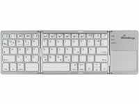 MR OS133 - Tastatur, Bluetooth, USB, Touchpad, faltbar, silber