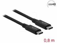 DELOCK 86979 - USB 4.0 Kabel, 40 Gbit/s, 100 W, 8K 60Hz, 0,8 m