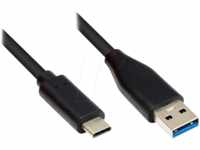 GC M0128 - USB 3.0 Kabel, C-Stecker < A-Stecker, CU, schwarz, 2 m
