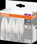 OSR 405807581937 - LED-Lampe BASE E14, 4 W, 470 lm, 2700 K, Filament, 3er-Pack