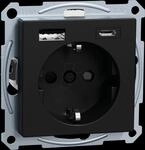 ME MEG2367-0403 - System M Steckdose USB Typ A + Typ C Recycled Plastic schwarz