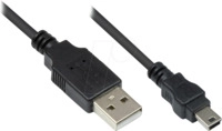 GC 3310-AM01 - USB 2.0 Kabel, A Stecker auf Mini B Stecker, 0,15 m