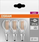 OSR 405807581973 - LED-Lampe BASE E14, 4 W, 470 lm, 4000 K, Filament, 3er-Pack