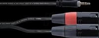EY 1 WMM - Y-Adapter Kabel, 2x 3-pol XLR Stecker > 3,5 mm Mono Klinke, 1 m