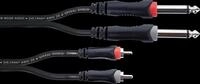 EU 1 PC - Audio Kabel, 2x 6,3 mm Mono Klinke > 2x Cinch Stecker, 1 m