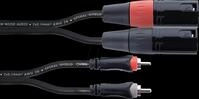 EU 1 MC - Verbindungskabel unsymmetrisch, 2x 3-pol XLR Stecker > 2x Cinch,