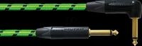 BLACKLIGHT 3PRG - Instrumentenkabel BLACKLIGHT PR, 3 m, gew., gr&uuml;n, 6,3 mm...