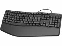 HAMA 182630 - Tastatur, USB, ergonomisch, schwarz, DE