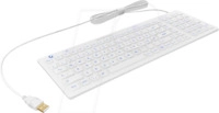 KEYSONIC 60886 - Tastatur, USB, Hygiene, wei&szlig;