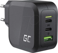 GC CHARGC08 - USB-Ladeger&auml;t, 65 W, 2x USB-C, 1x USB-A, GaN, schwarz